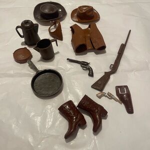 Cowboy Action Figure Accessory Set - Brown
